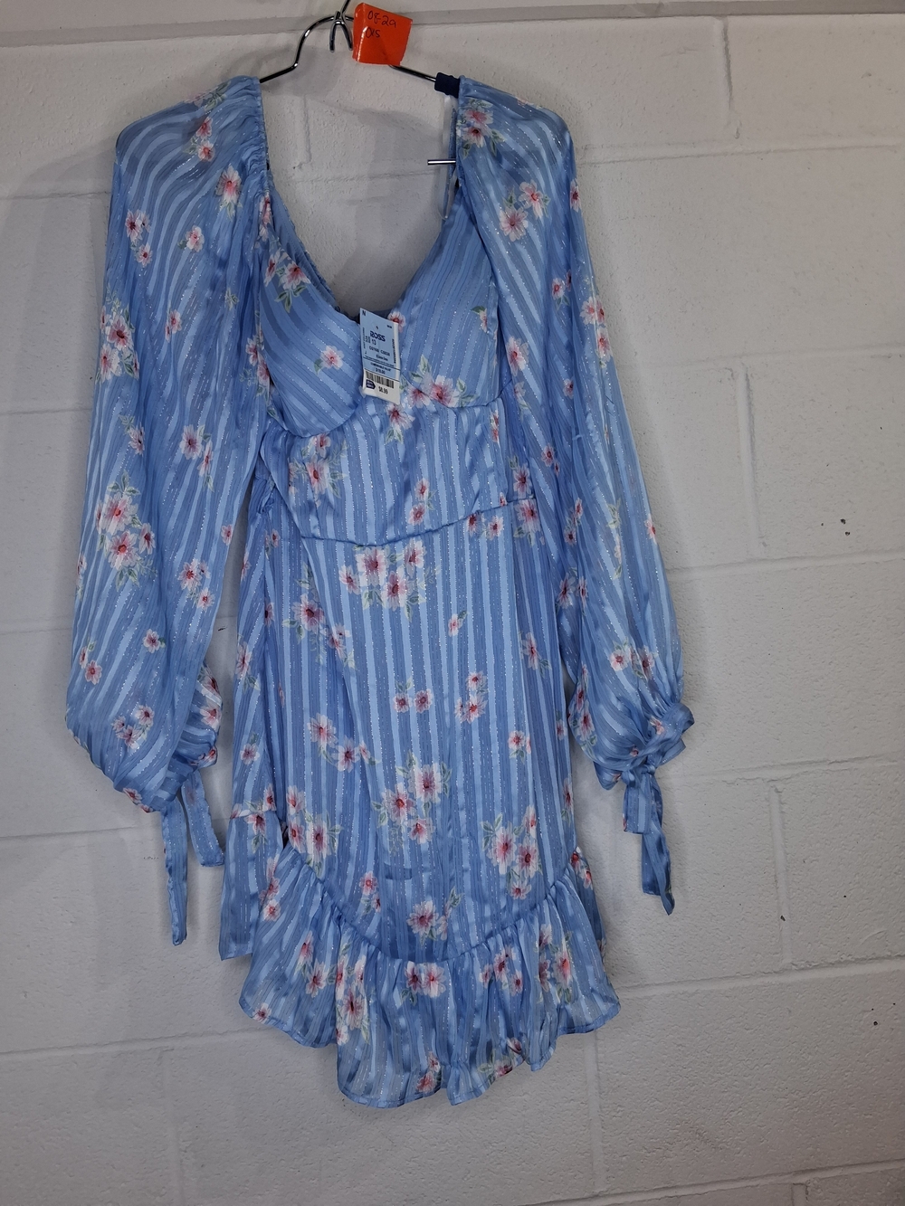 B Darlin Sky Blue Floral Ruffle Mini Dress